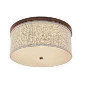 Capital Lighting Midtown 3 Light 16" Wide Flush Mount Drum Ceiling Fixture with Cream Shade Burnished Bronze