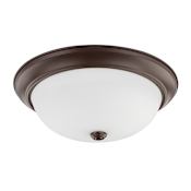 Capital Lighting 3 Light 15" Wide Flush Mount Bowl Ceiling Fixture with Frosted Glass Shade Bronze