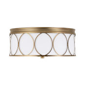 Capital Lighting Rylann 3 Light 15" Wide Flush Mount Drum Ceiling Fixture Aged Brass