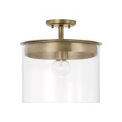Capital Lighting Mason 13" Wide Semi-Flush Ceiling Fixture / Pendant Aged Brass