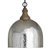 Capital Lighting 15" Wide Pendant with Mercury Glass Shade Grey Wash / Pewter / Mercury