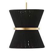 Capital Lighting Cecilia 12" Wide Pendant Black Rope / Patinaed Brass