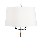 Capital Lighting Beckham 4 Light 26" Wide Drum Chandelier Glossy Black / Aged Brass