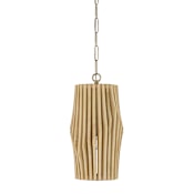 Capital Lighting Archer 9" Wide Wood Mini Pendant Blonde Wood / Matte Brass