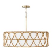 Capital Lighting Tulum 4 Light 28" Wide Drum Chandelier Matte Brass