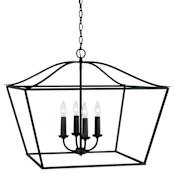 Capital Lighting Grady 4 Light 28" Wide Taper Candle Pendant Black Iron