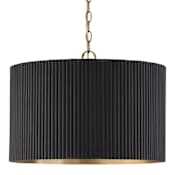 Capital Lighting Donovan 3 Light 20" Wide Wood Pendant with Mango Wood Shade Black Stain / Matte Brass