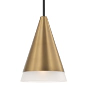Capital Lighting Avant 10" Wide Mini Pendant with Metal and Frosted Glass Shade Aged Brass / Black