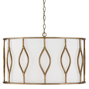 Capital Lighting Cohen 4 Light 24" Wide Pendant with White Fabric Shade Mystic Luster