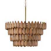 Capital Lighting Ravi 4 Light 29" Wide Chandelier Light Wood / Patinaed Brass