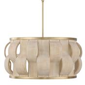 Capital Lighting Willa 4 Light 27" Wide Wood Pendant Matte Brass