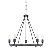 Capital Lighting Tanner 5 Light 27" Wide Chandelier Matte Black