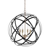 Capital Lighting Axis 4 Light 23" Wide Cage Pendant Aged Brass and Black