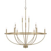 Capital Lighting Greyson 12 Light 40" Wide Taper Candle Chandelier Aged Brass