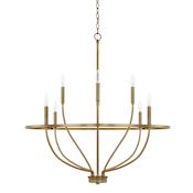 Capital Lighting Greyson 8 Light 34" Wide Taper Candle Chandelier Aged Brass