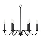 Capital Lighting Vincent 6 Light 26" Wide Taper Candle Chandelier Black Iron