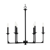 Capital Lighting Clint 6 Light 28" Wide Taper Candle Chandelier Black Iron