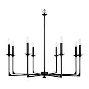 Capital Lighting Clint 8 Light 38" Wide Taper Candle Chandelier Black Iron