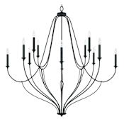 Capital Lighting Bentley 12 Light 52" Wide Taper Candle Chandelier Black Iron