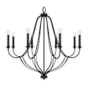 Capital Lighting Bentley 8 Light 38" Wide Chandelier Black Iron