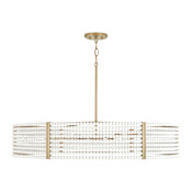 Capital Lighting Brynn 6 Light 35" Wide Beaded Drum Chandelier Aged Brass Painted