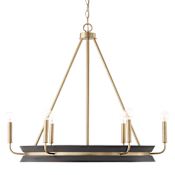 Capital Lighting Finn 6 Light 31" Wide Ring Chandelier Black Stain / Matte Brass