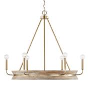 Capital Lighting Finn 6 Light 31" Wide Ring Chandelier White Wash / Matte Brass