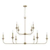Capital Lighting Presley 10 Light 56" Wide Taper Candle Style Chandelier Aged Brass