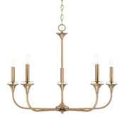 Capital Lighting Presley 5 Light 31" Wide Candle Style Chandelier Aged Brass
