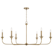 Capital Lighting Presley 6 Light 49" Wide Candle Style Chandelier Aged Brass