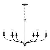 Capital Lighting Dolan 6 Light 40" Wide Candle Style Chandelier Matte Black