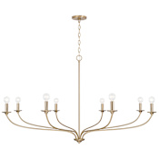 Capital Lighting Dolan 8 Light 52" Wide Candle Style Chandelier Matte Brass