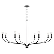Capital Lighting Dolan 8 Light 52" Wide Candle Style Chandelier Matte Black