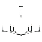 Capital Lighting Grady 6 Light 57" Wide Taper Candle Style Chandelier Black Iron