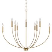 Capital Lighting Ansley 9 Light 35" Wide Taper Candle Style Chandelier Aged Brass