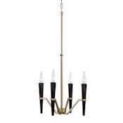 Capital Lighting Enzo 4 Light 16" Wide Candle Style Chandelier Aged Brass / Black