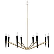 Capital Lighting Enzo 8 Light 40" Wide Candle Style Chandelier Aged Brass / Black