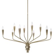 Capital Lighting Palmer 10 Light 41" Wide Taper Candle Style Chandelier Antiqued Brass