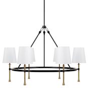 Capital Lighting Hollis 6 Light 35" Wide Chandelier Matte Black / Hammered Gold