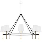 Capital Lighting Hollis 8 Light 48" Wide Chandelier Matte Black / Hammered Gold