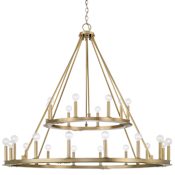 Capital Lighting Pearson 24 Light 48" Wide Taper Candle Style Chandelier Aged Brass
