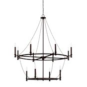 Capital Lighting Lancaster 12 Light 41" Wide Chandelier Black Iron