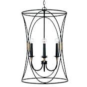 Capital Lighting Amara 4 Light 19" Wide Pendant Matte Black with Brass