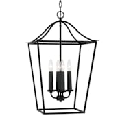 Capital Lighting Grady 4 Light 16" Wide Taper Candle Pendant Black Iron