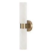 Capital Lighting Alyssa 2 Light 5" Wide Bath Bar with Faux Alabaster Glass Shades Aged Brass