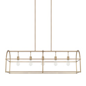 Capital Lighting 5 Light 46" Wide Linear Chandelier Aged Brass