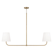 Capital Lighting Brody 2 Light 50" Wide Linear Chandelier Aged Brass