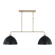 Capital Lighting Ross 2 Light 44" Wide Linear Chandelier Aged Brass / Black
