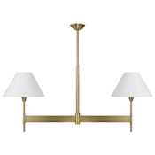 Capital Lighting Leland 2 Light 50" Wide Linear Chandelier Aged Brass