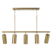 Capital Lighting Robbie 5 Light 40" Wide Linear Chandelier Aged Brass